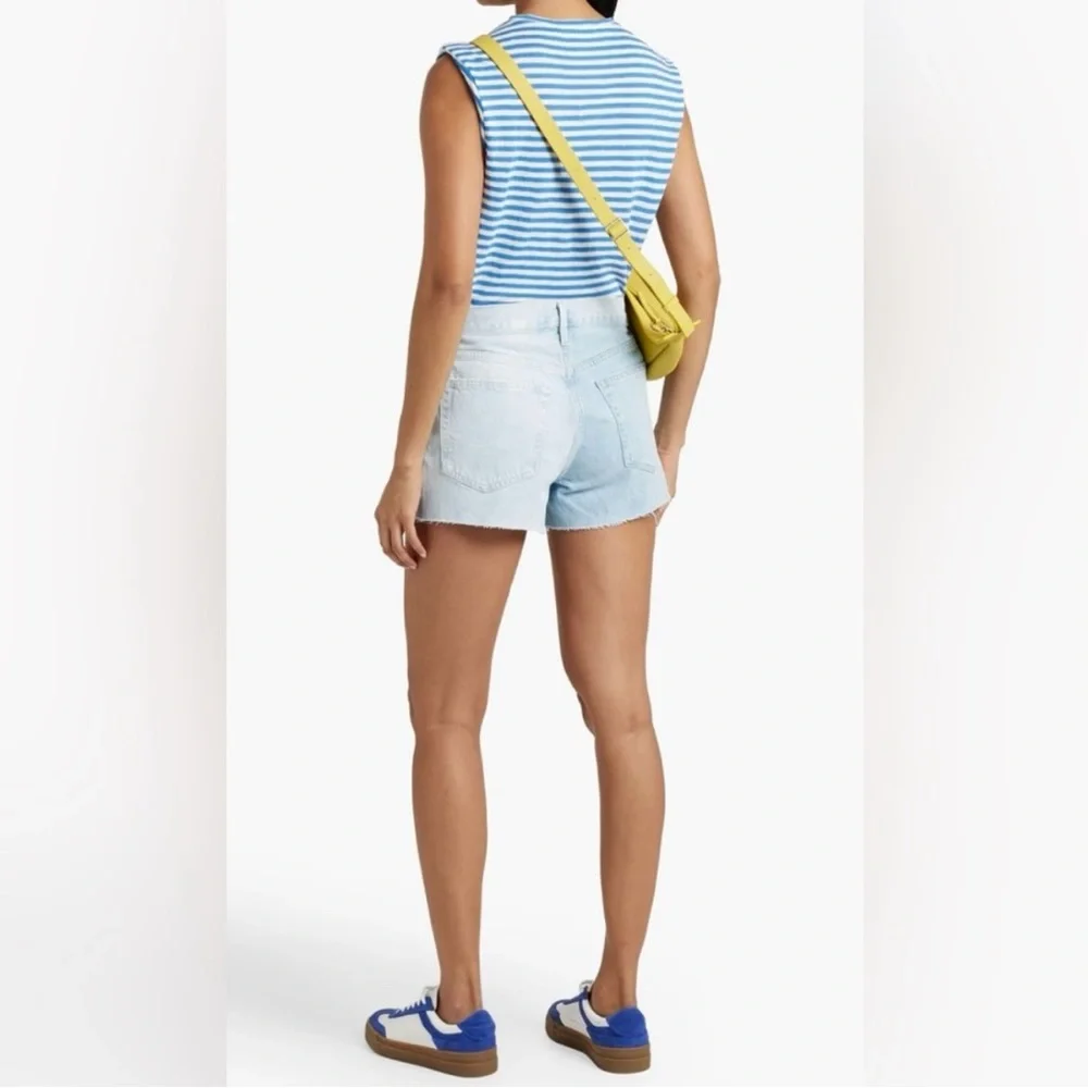 Frame Denim Le Brigette Splitscreen Jean Short High-Rise Frayed Women’s Size 24